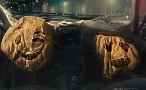 Airbags s&atilde;o transformados em emojis para alertar o uso do celular no tr&acirc;nsito! 