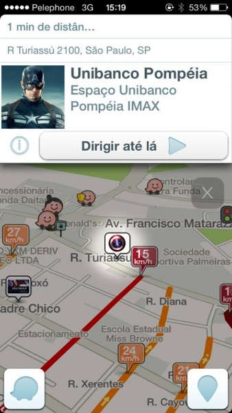 Capit&atilde;o Am&eacute;rica invade o aplicativo Waze 