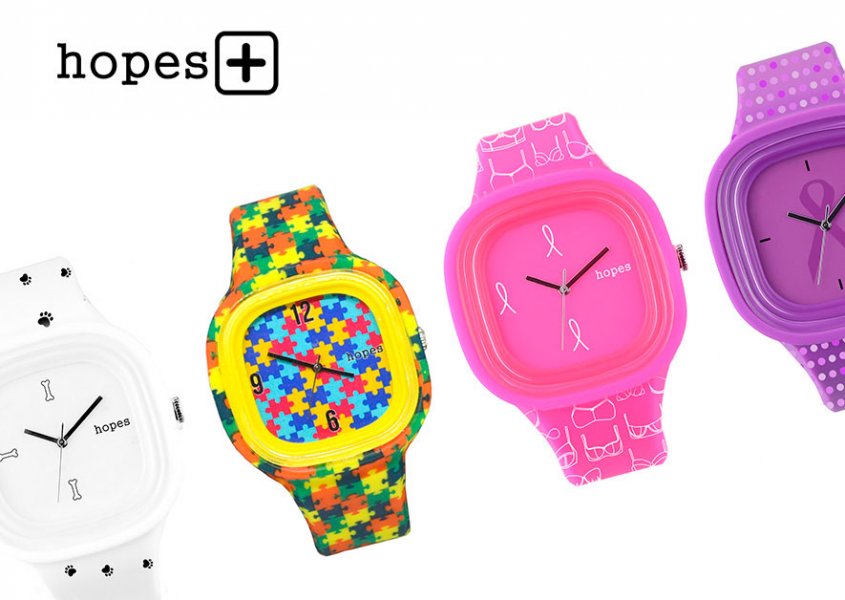 Voc&ecirc; pode ajudar uma causa social adquirindo um rel&oacute;gio Hopes+! 